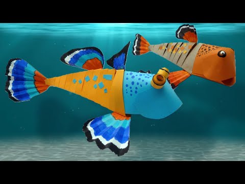 Видео: Как сделать рыбку из бумаги DIY | Поделки с детьми | Crafts with children