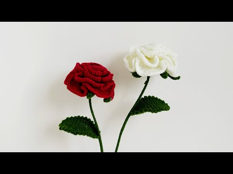 Видео: Вяжем крючком элегантную розу | Уроки вязания крючком | Английский язык