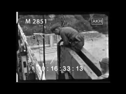 Видео: Уникальные кадры: немцы отстраивают железнодорожный мост в Гродно