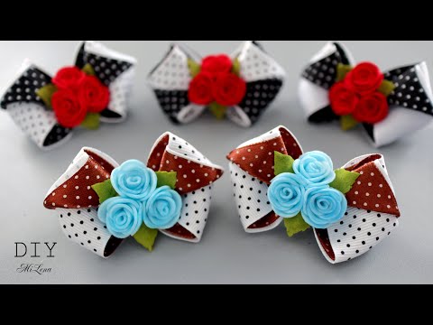 Видео: 🎀 БАНТИКИ С РОЗОЧКАМИ ❤️ DIY Ribbon Bows 🎀