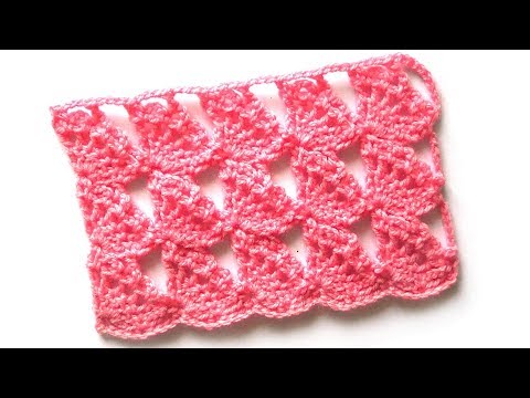 Видео: Ажурный узор Асимметричные веера