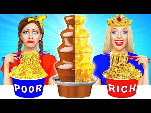 Видео: Богатая Девушка против Бедной Шоколадный Фонтан Челлендж | Безумная Кулинарная Битва от Choco DO