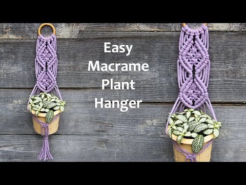 Видео: Macrame Plant Hanger With Ring | Easy Macrame Tutorial | Макраме Для Начинающих | Макраме кашпо