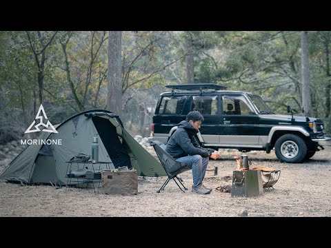 Видео: Зимний одиночный кемпинг в долине - новая палатка, юг Японии