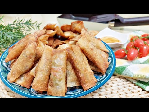 Видео: Вегетарианские домашние куска посуда│fried Wontons│vegan Recipe