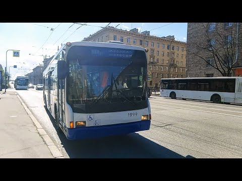 Видео: Троллейбус, маршрут №48 (объезд по Краснопутиловской) ВМЗ-5298.01 (ВМЗ-463) б.1999 (22.04.2023) СПб
