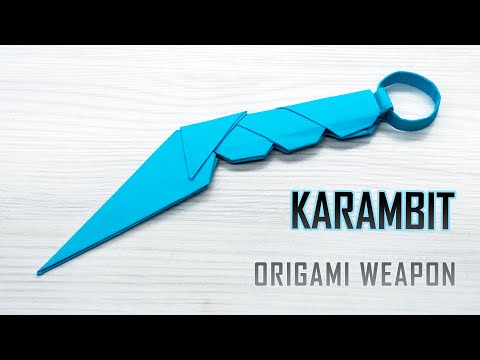Видео: Оригами КЕРАМБИТ - Как легко сделать керамбит из бумаги
