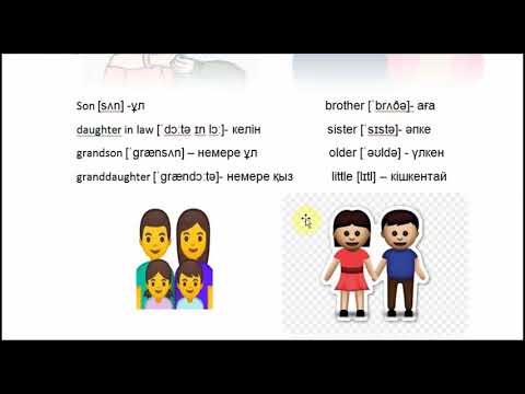 Видео: FAMILY MEMBERS ( Отбасы мүшелері)  Kazakh- English/ қазақша-ағылшынша