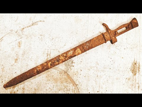 Видео: Реставрация очень старого ржавого штыка французского повстанца