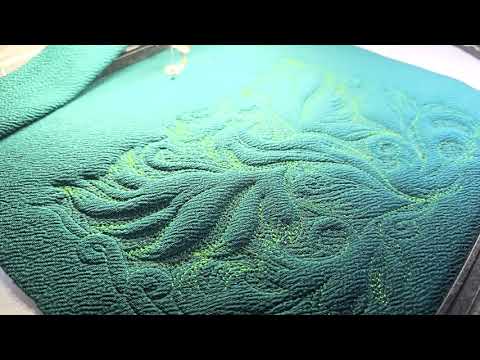 Видео: объёмная стёжка на трикотаже machine quilting on knitwear