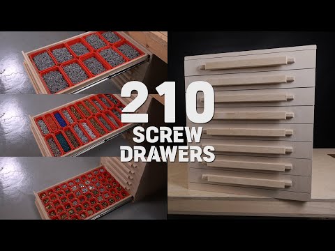 Видео: Выдвижной ящик для хранения 210 типов винтов/переносной лоток / DIY