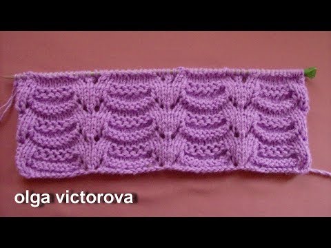 Видео: Рельефно-ажурный узор 390 Вязание спицами