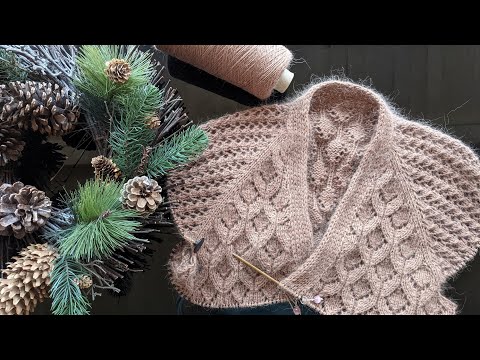 Видео: Кардиган из ангоры спицами. Часть 3. Кокетка, росток, подрезы.