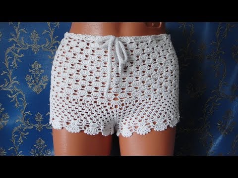 Видео: Пляжные шорты крючком. Shorts crochet