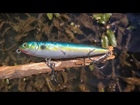 Видео: Воблер с Алиэкспресс в деле. Уловистый уокер против щук .Рыбалка на лесной речке