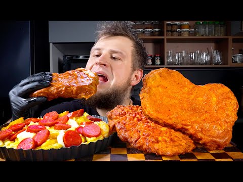 Видео: ОГРОМНЫЕ НАГГЕТСЫ, КАРТОШКА ФРИ С СЫРОМ И КОЛБАСОЙ,   ASMR MUKBANG, АСМР МУКБАНГ, 먹방, 大食い, たべる, 谢尔盖