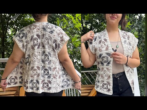 Видео: Уникальный и стильный! Потрясающий ❤️‍🔥 Учебник по вязанию крючком мотива жилета #crochet #diy #vest
