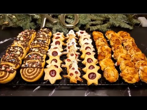 Видео: Три вида мега вкусного Рождественского печенья из одного теста!🤌🌲🤩