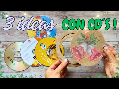 Видео: 3 замечательных новогодних идеи с использованием CD-дисков и картона.