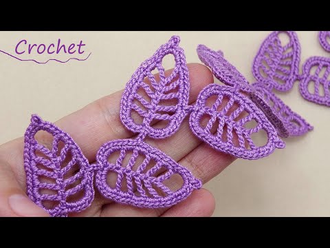 Видео: ЛЕНТОЧНОЕ КРУЖЕВО "Листики" вязание крючком для начинающих🌿Easy to Crochet TAPE LACE Tutorial🌿