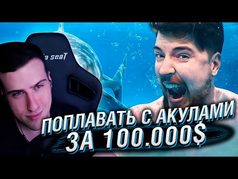 Видео: Поплавал бы с Акулами за $100,000? | Реакция На MrBeast