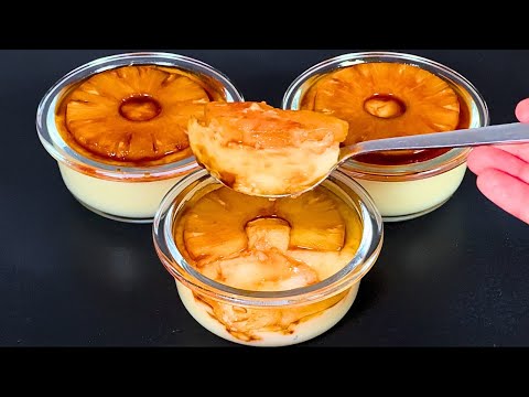 Видео: Только молоко и ананас! Самый вкусный домашний десерт за 5 минут! без выпечки! Трюк!