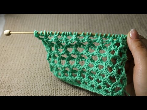 Видео: Ажурная сетка спицами