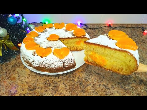 Видео: Нежный Мандариновый Торт-Пирог! Без Духовки и Миксера! Ну очень вкусно!