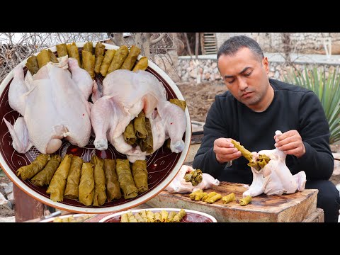 Видео: Chicken baked in kazan with grape leaves | Курица с виноградными листьями | YasharBek channel