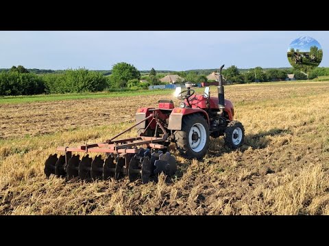 Видео: минитрактор хт224 з дісковой бороной захват 160см.