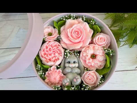 Видео: Мыловарение❤️Мастер-класс" "Цветы в коробке "  "❤️soap•DIY «Мир мыла»