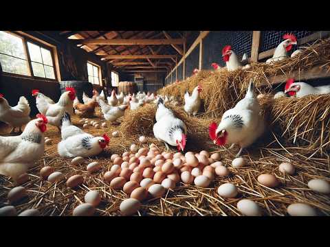 Видео: Как выращивать кур-несушек - Бизнес по производству яиц в птицеводстве - Сбор яиц.