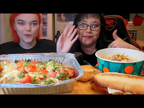 Видео: Мукбанг | Паста Болоньезе,Сырный Стартер, Денвич,Салат Цезарь | Обжор Асмр