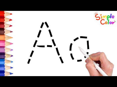 Видео: Для детей Азбука | Изучение алфавита для детей | Пишите по пунктирной линии алфавита простым цветом
