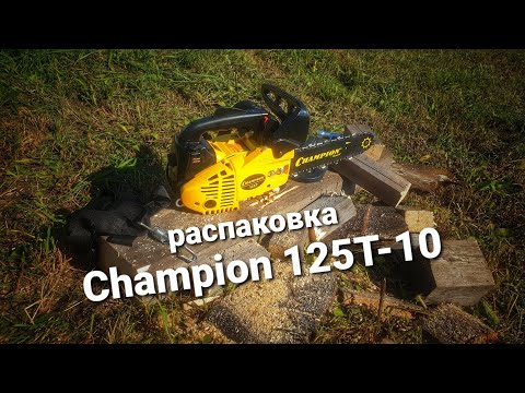 Видео: Бензопила Champion 125t-10. Первый запуск.