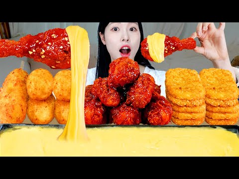 Видео: АСМР МУКБАНГ | Крем-суп, сырное фондю, Курица с огнем, Корн-дог с рыбным пирогом и сыром.