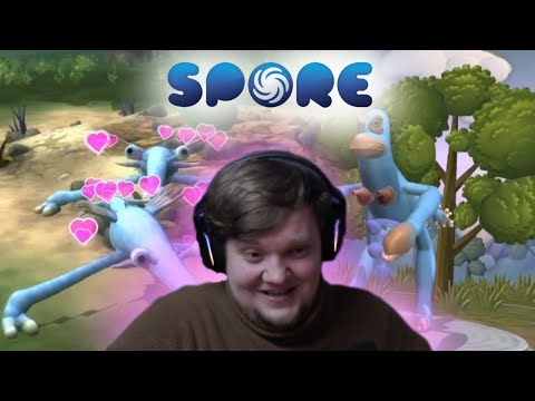 Видео: Вангоу ВПЕРВЫЕ ИГРАЕТ В SPORE | нарезка со стрима onego_uwu