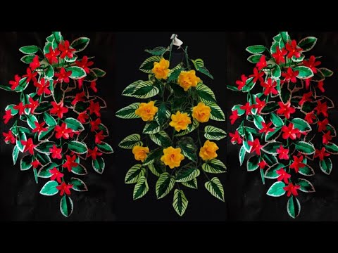 Видео: Как сделать подвесной цветок из полиэтиленового пакета | Цветочные поделки