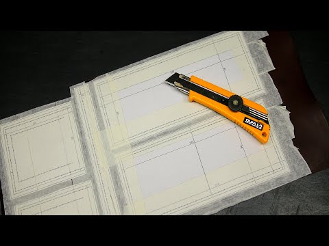 Видео: Вырезание и приклеивание выкройки к коже Нюансы 2 этап бифолд