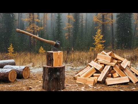 Видео: Колю лиственницу в горах. Сила, природа и настоящая работа