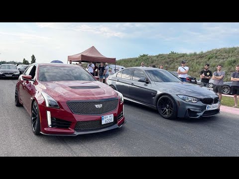 Видео: Cadillac CTS-V 6.2 SUPERCHARGED кинул вызов BMW M3, БМВ М6, Golf gti7 stage3