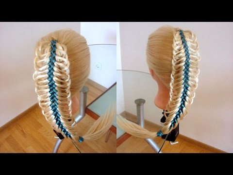 Видео: Коса Рыбка-Ёлочка ажурная. Видео-урок