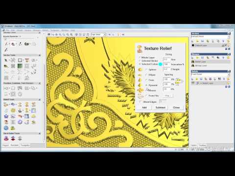 Видео: Наложение текстуры в Artcam. Импорт и экспорт STL файла