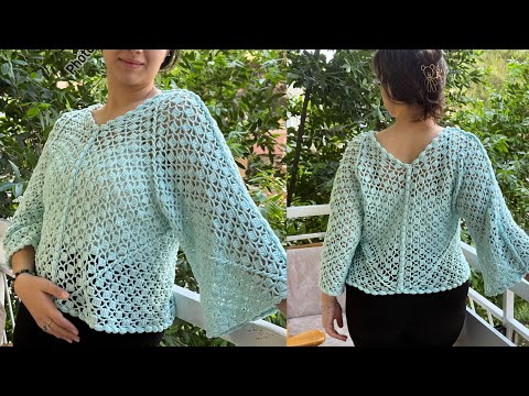Видео: Как сделать крючком, шестиугольный мотив, укороченную блузку? Узнайте сейчас! #crochet #diy #blouse