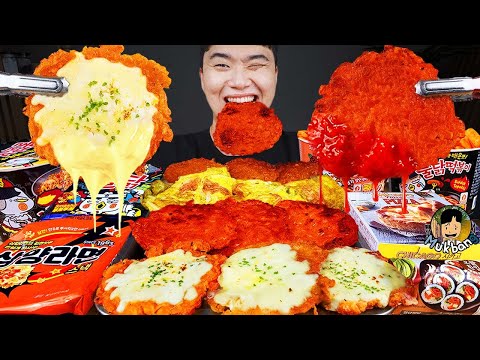 Видео: Текст) ASMR MUKBANG острый рамэн и хот-доги с сыром, пицца и ттеокбокки !! Корейский магазин