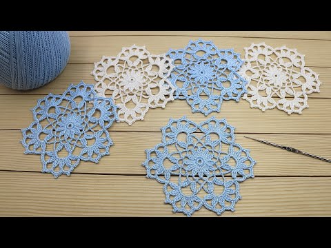 Видео: Ажурный МОТИВ КРЮЧКОМ мастер-класс по вязанию Crochet lace motif patterns free
