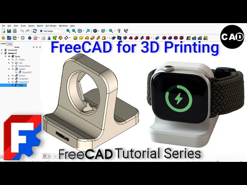 Видео: FreeCAD для 3D-печати – Проект 02 из 40 | Подставка для зарядки умных часов | Пошаговое руководство