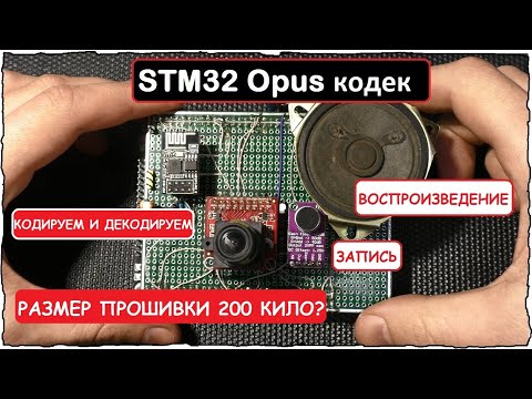 Видео: stm32 запись звука и воспроизведение через  ЦАП.Opus кодек кодирование и декодирование речи.