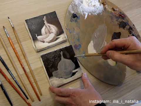 Видео: Мастер-класс по масляной живописи. Картина "Чеснок"