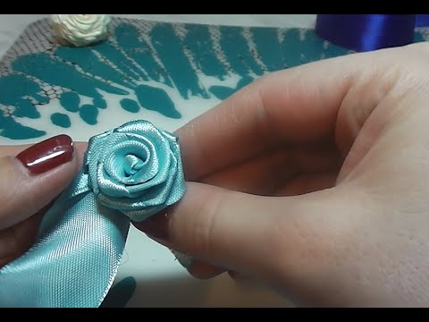 Видео: Как сделать розочку из атласной ленты. How to make a rose from satin ribbon.